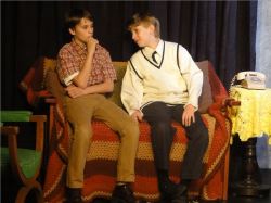 Nick Dauley (on left) as Georgie in Over the Tavern