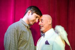 Joe (Chris Hester) with his guardian angel Arthur (Doug Schneider)