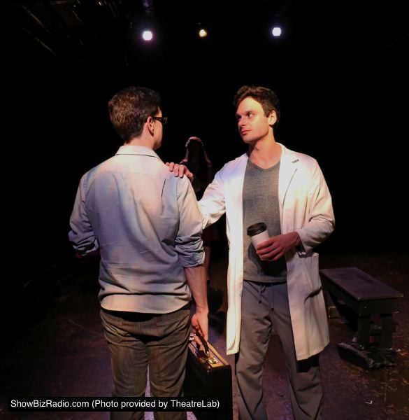 Thomas Cunningham (Dan) and Evan Nasteff (Larry) with Liz Earnest (Anna) in background