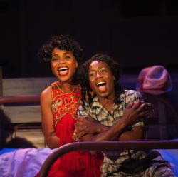 Carolyn Minor-Daughtry as Shug and Felicia Curry as Celie